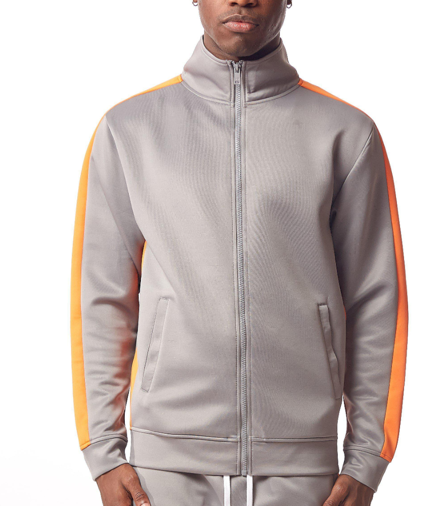 REBEL MINDS TRACK JACKET GREY/ORANGE - 100-502