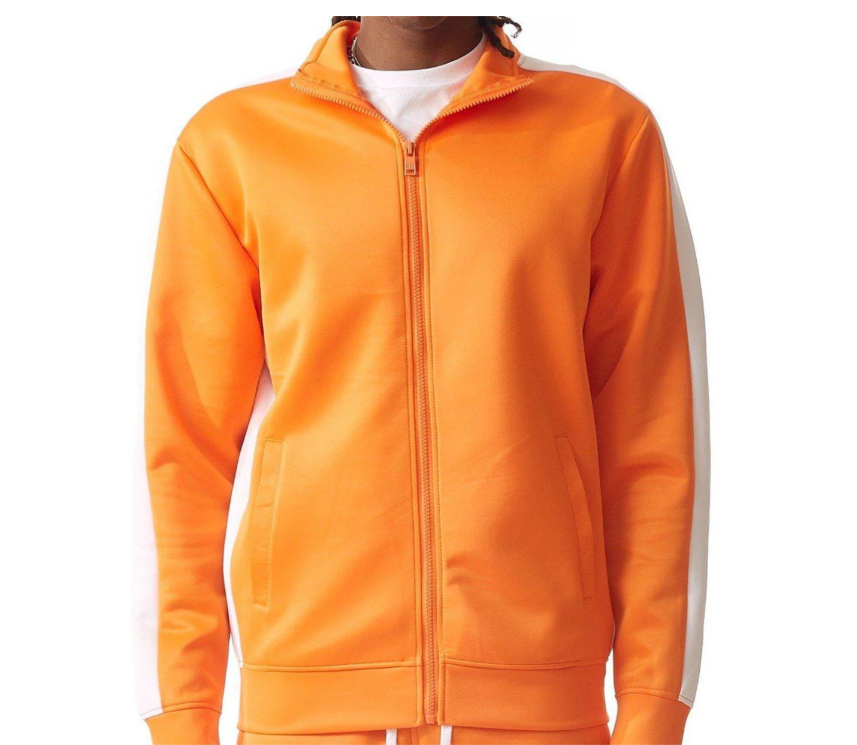 REBEL MINDS TRACK JACKET ORANGE/WHITE - 100-502