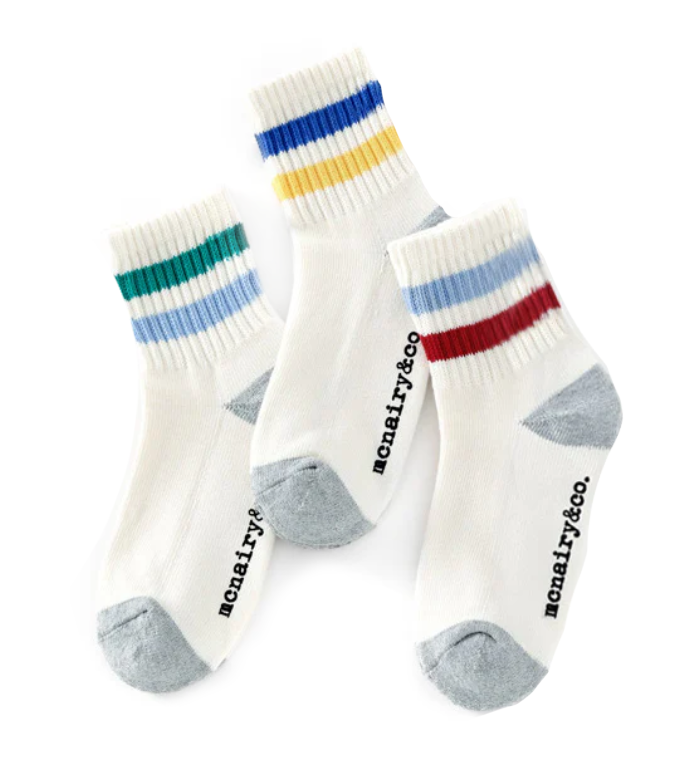 MCNAIRY & CO 3 PACK CREW SOCK 8-12 - QUARTER