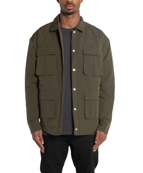 RICHIE LE NYLON OVERSHIRT OLIVE - RLC-317