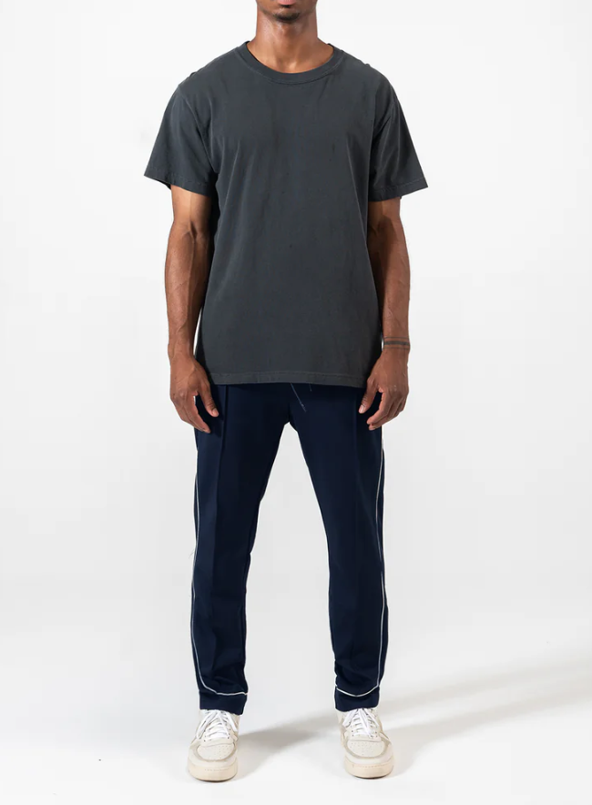 RICHIE LE PLEATED TRACK PANTS NAVY/WHT - RLC-427