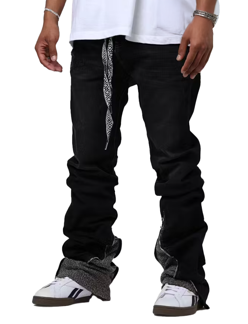 LIFTED ANCHOR STACKED KNIT FLAIR JEANS BLACK/OAT - LASP24-25