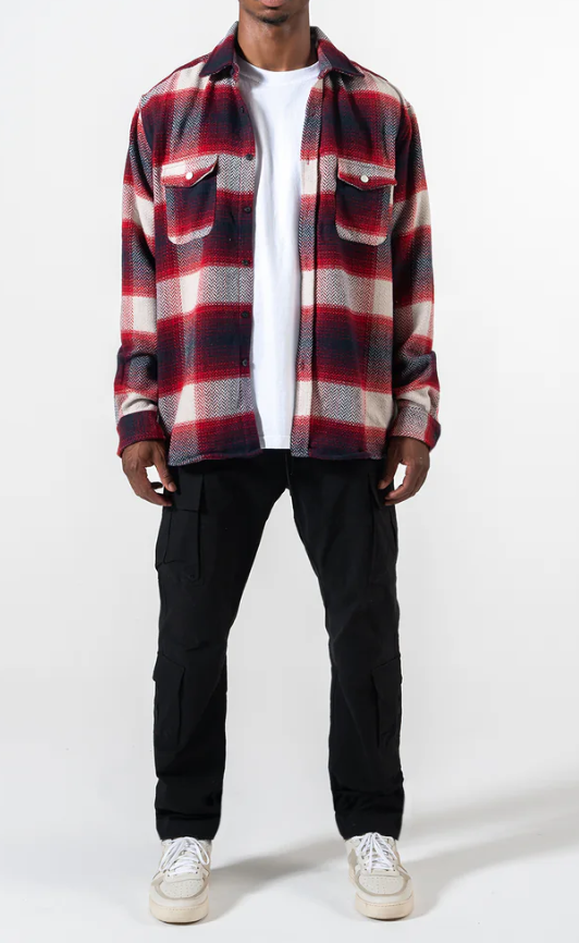 RICHIE LE BRUSHED FLANNEL SHIRT RED/MULTI - RLC-FL05