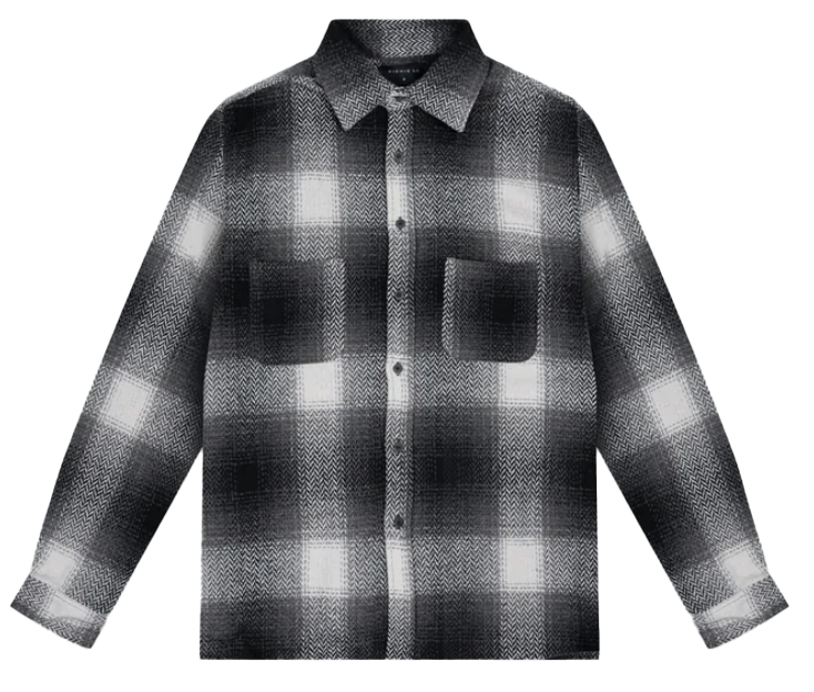 RICHIE LE BRUSHED FLANNEL SHIRT BLACK - RLC-SFL01