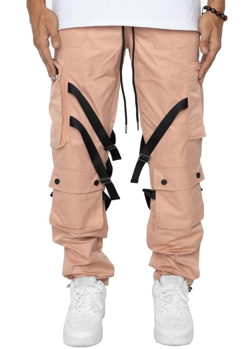 EPTM STRAP CARGO TRACK PANTS PINK - EPTM006