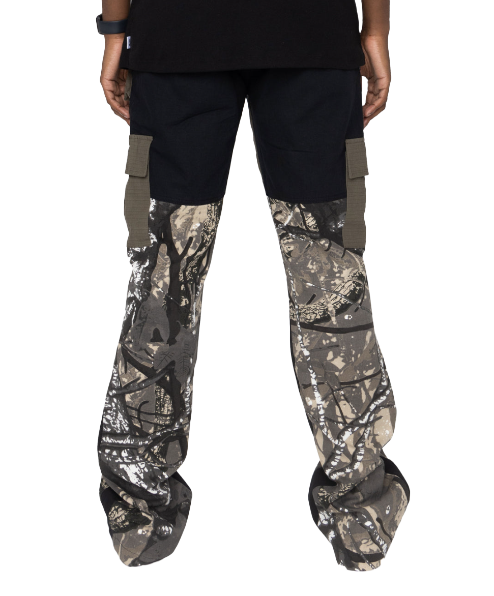 EPTM STACKED CARGO PANTS BLACK/OLIVE - EPTM007