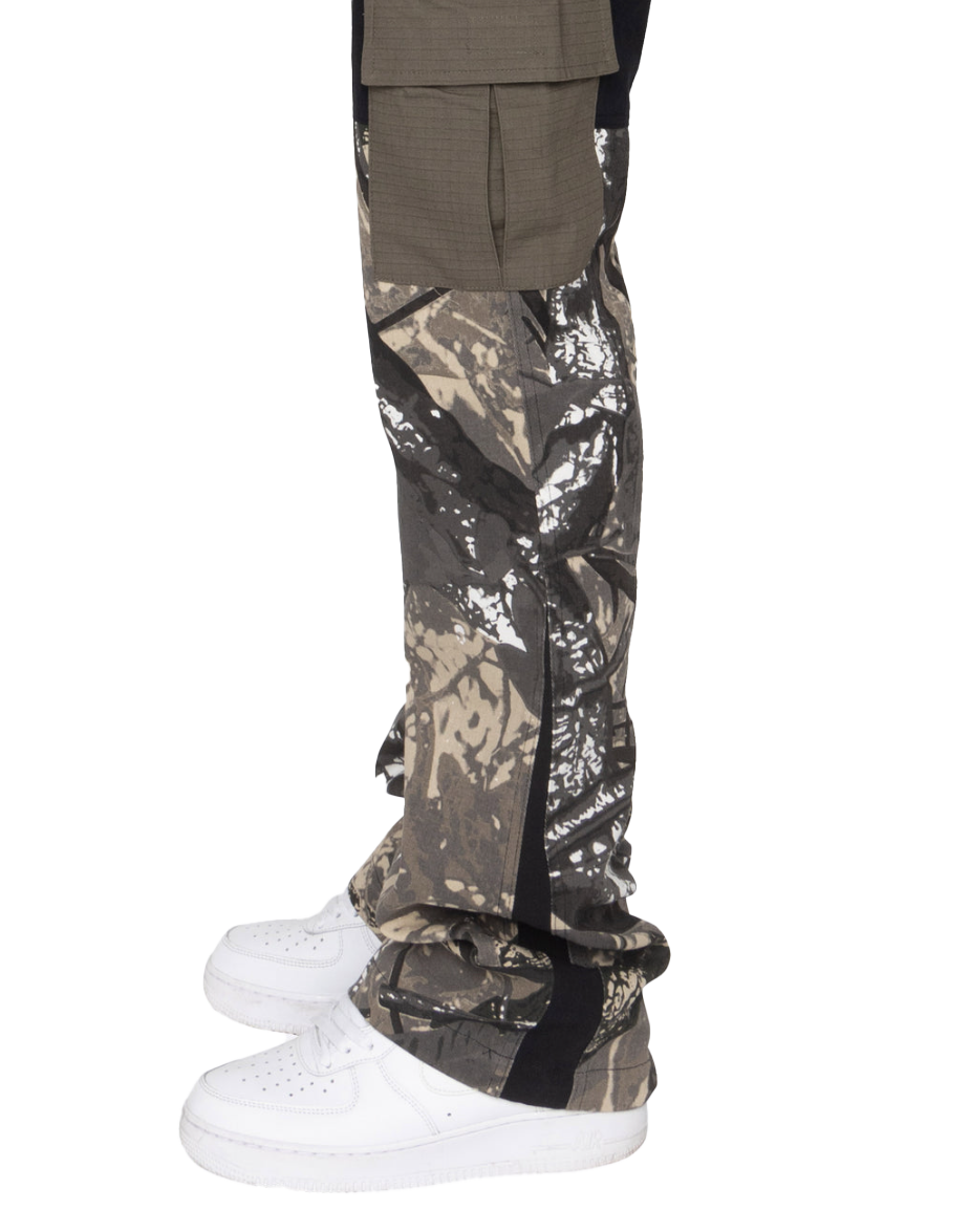 EPTM STACKED CARGO PANTS BLACK/OLIVE - EPTM007