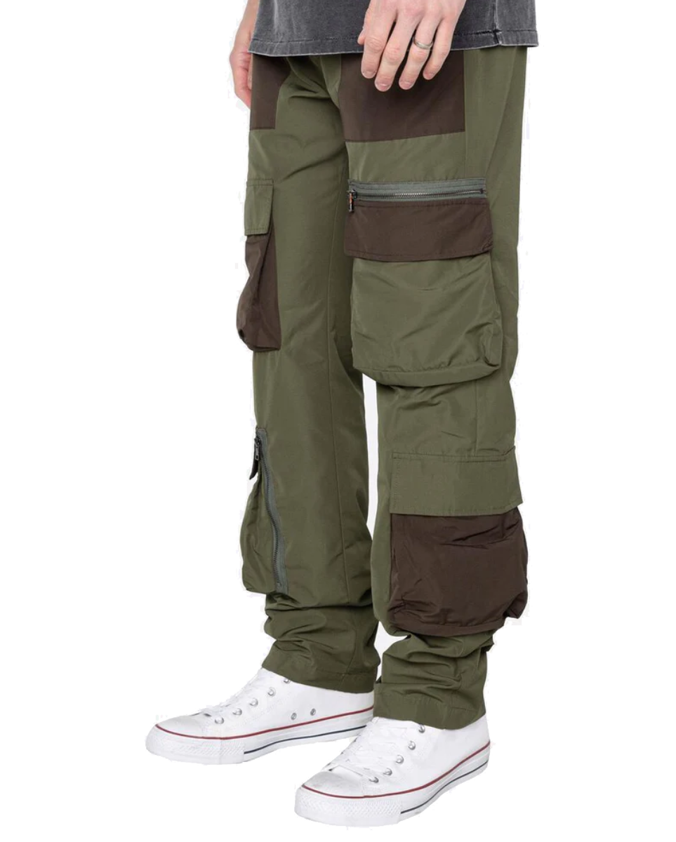 EPTM STACKED CARGO PANTS OLIVE/BLACK - EPTM009