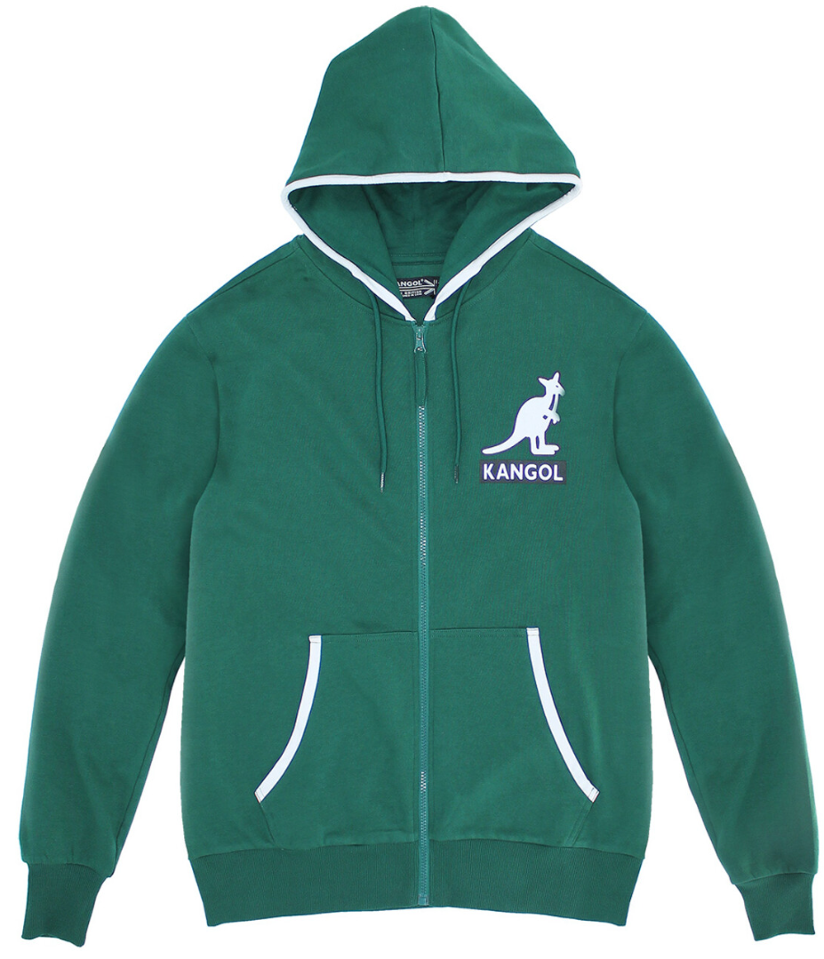 KANGOL ZIP JACKET HOODIE DARK GREEN- K96155