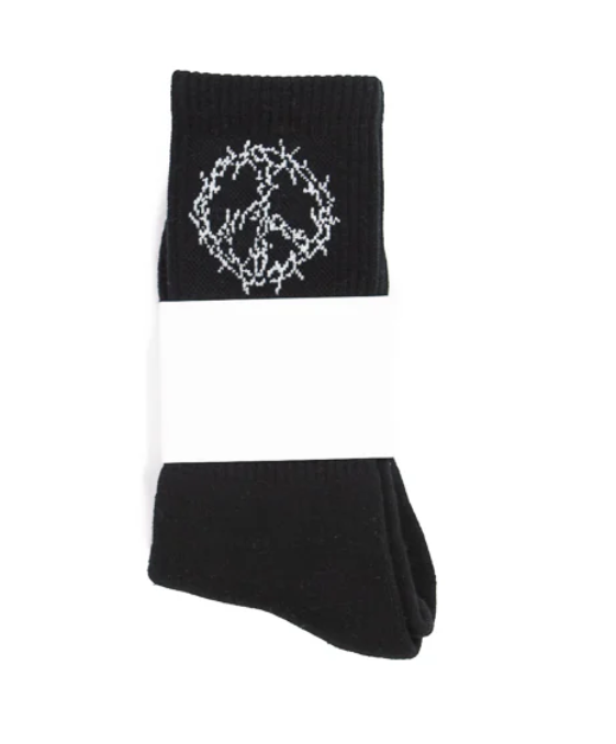 HONOR THE GIFT IRON PEACE RIBBED SOCKS BLACK - HTG220382