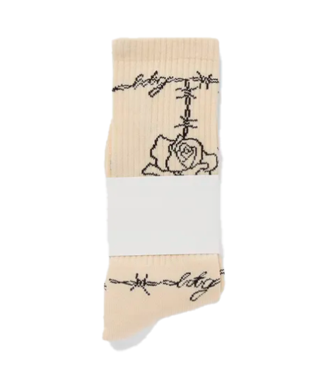 HONOR THE GIFT ROSE WIRE RIBBED SOCKS BONE - HTG230480