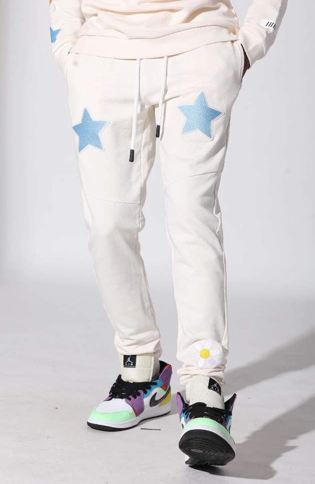 FIFTH LOOP STAR JOGGER PANTS VANILLA - FLP219