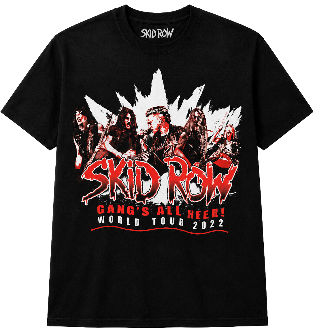 LICENSED SKID ROW TOUR T-SHIRT BLACK - SKR0030