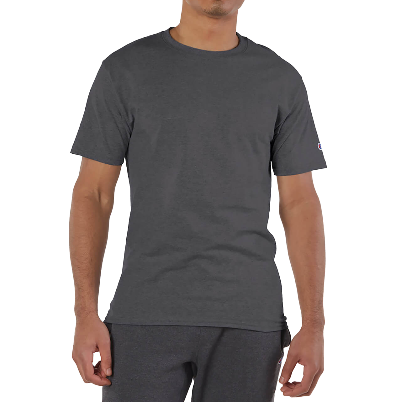 CHAMPION SOLID T-SHIRT CHARCOAL HTR - T425-HL