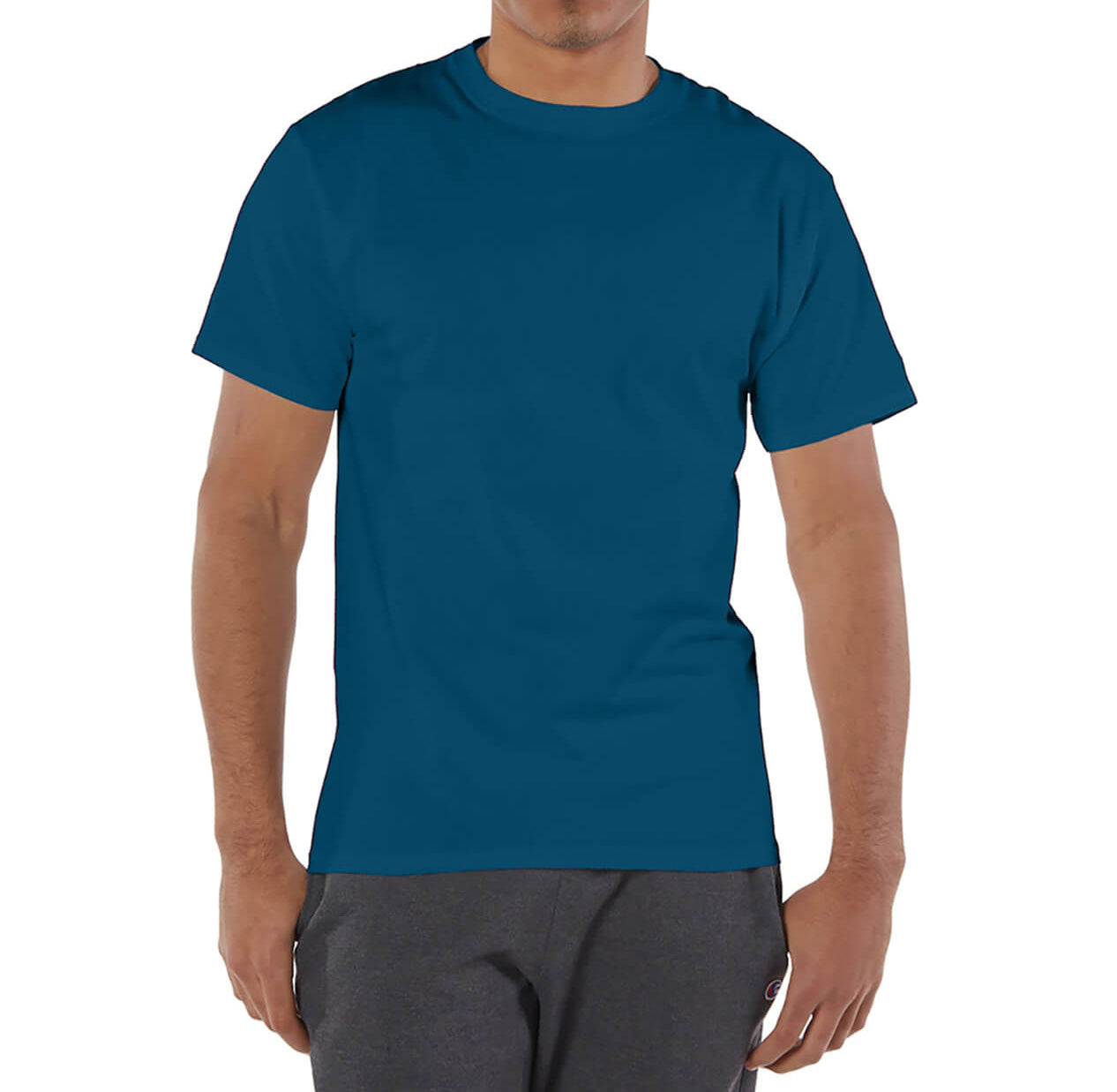 CHAMPION SOLID T-SHIRT LAKE NIGHT BLUE - T425-A6UI