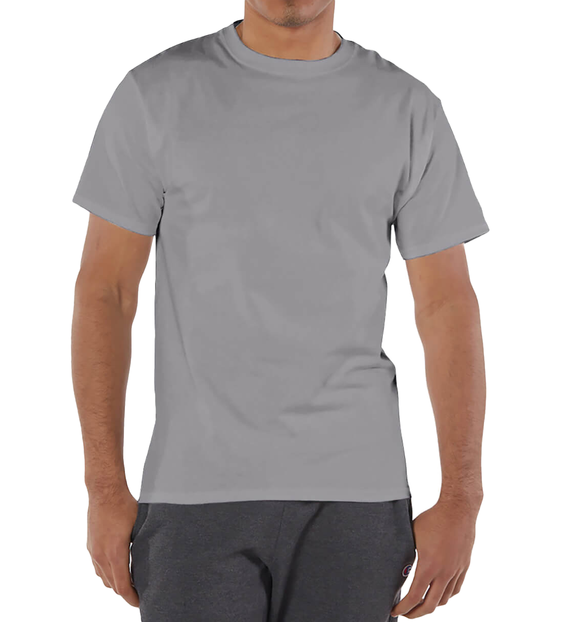 CHAMPION SOLID T-SHIRT STONE GRAY - T425-R7