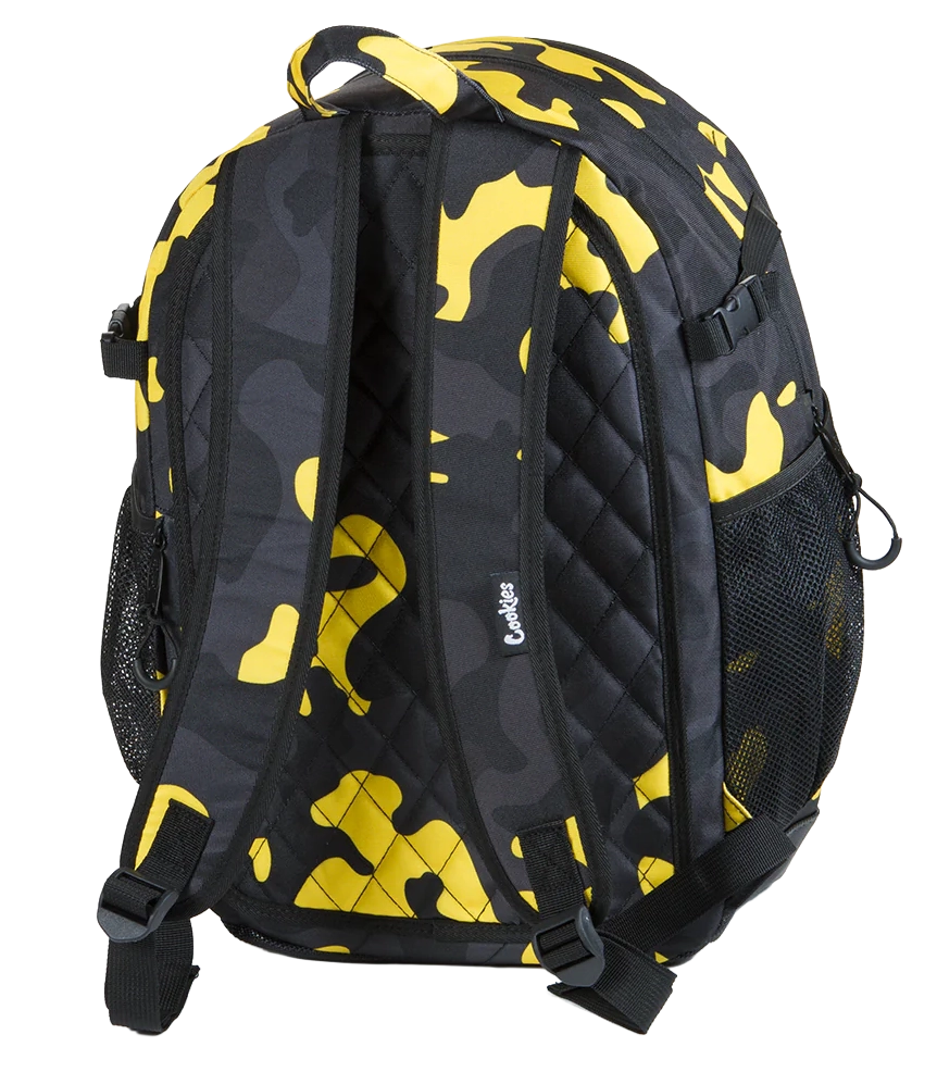 COOKIES SMELL PROOF BACKPACK YELLOW CAMO - THE BUNGEE