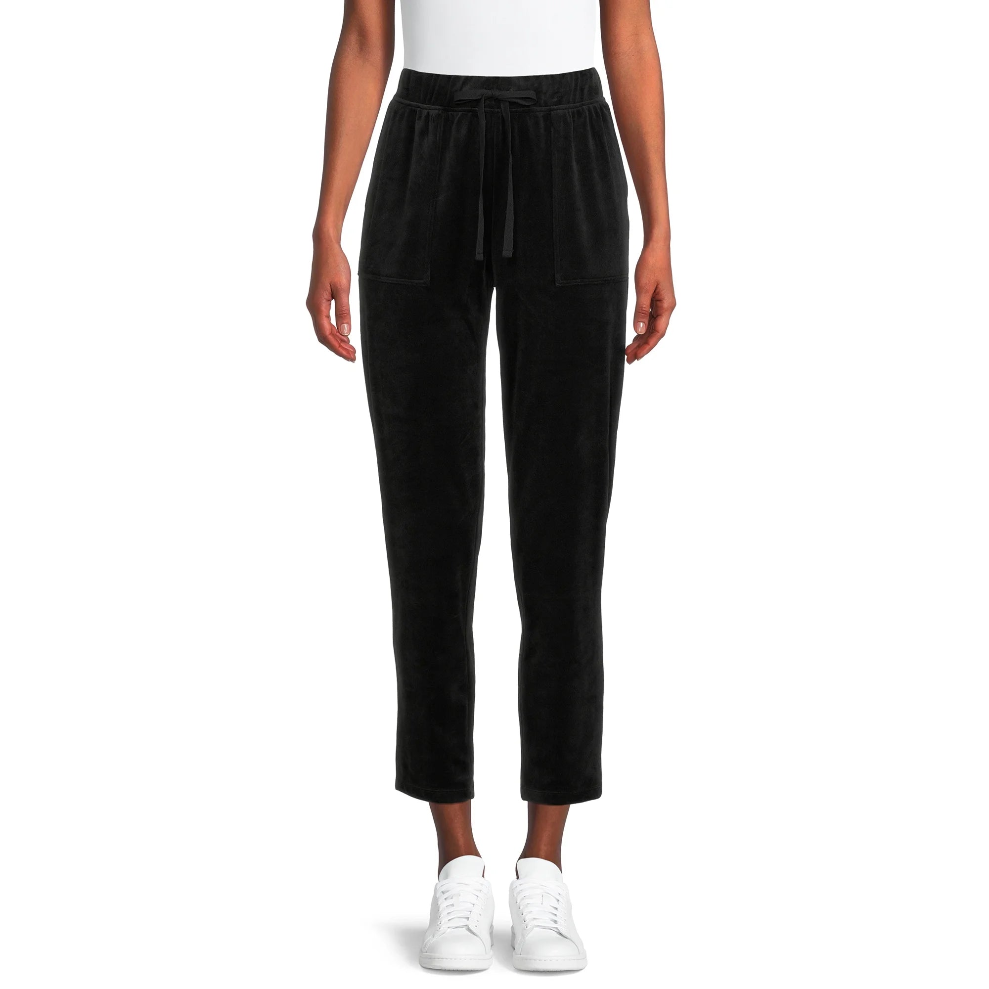 WOMENS TIME & TRUE VELOUR SWEATPANTS BLACK SOOT - TT43100094159