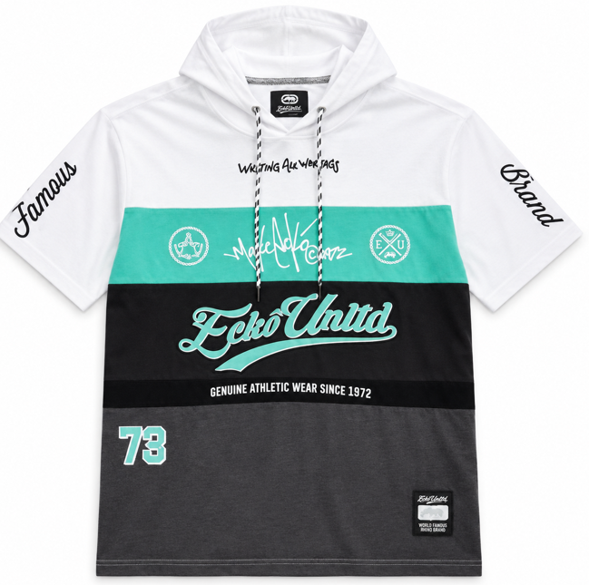 ECKO UNLTD S/S HOODIE SHIRT WHITE - EO15K1835