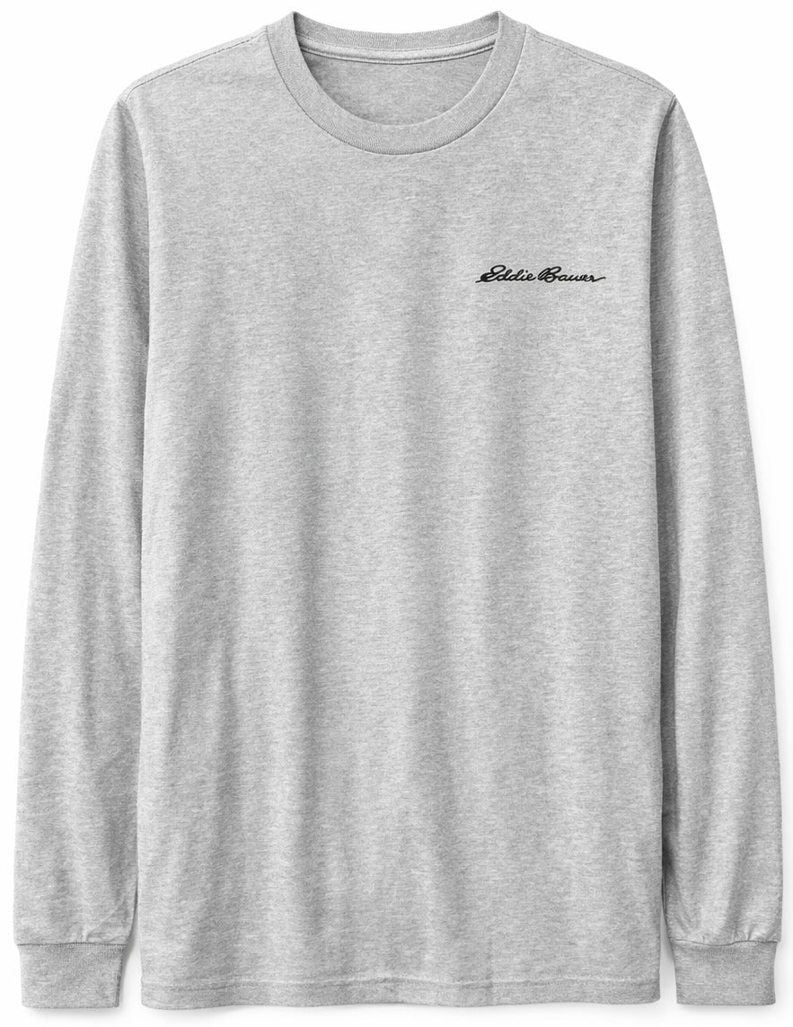 EDDIE BAURER GRAPHIC LONG SLEEVE SHIRT HTR GREY - 3069