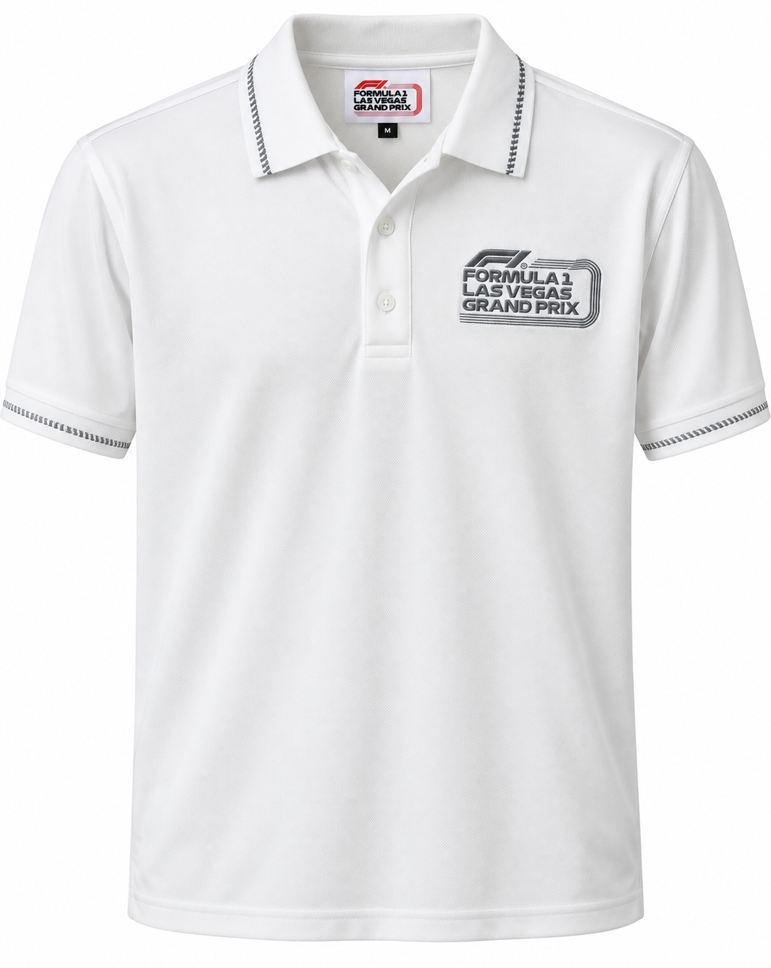 FORMULA 1 LAS VEGAS S/S POLO SHIRT WHITE - LVGP2023PWG
