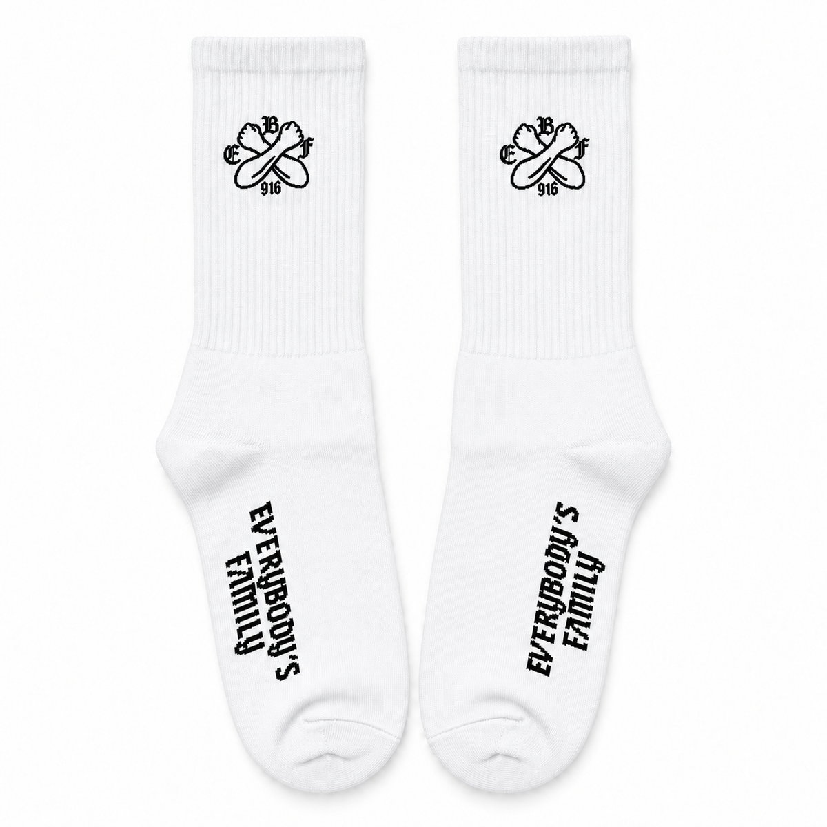 PICK SIC RECORDS KNIT CREW SOCKS WHITE - EBF