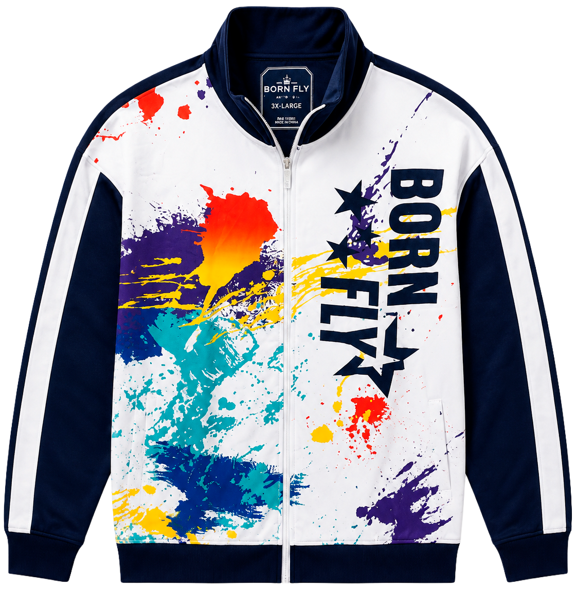 BORN FLY PREMIUM TRACK JACKET NAVY - B07M2629
