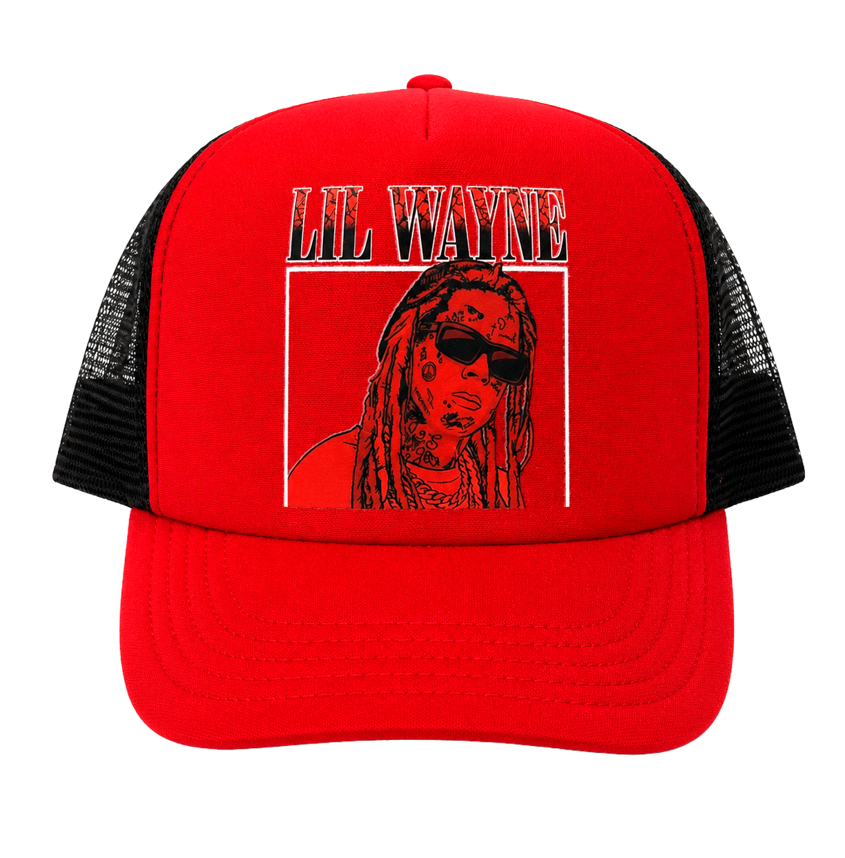 REASON X LIL WAYNE SNAPBACK TRUCKER HAT RED - RLW-19