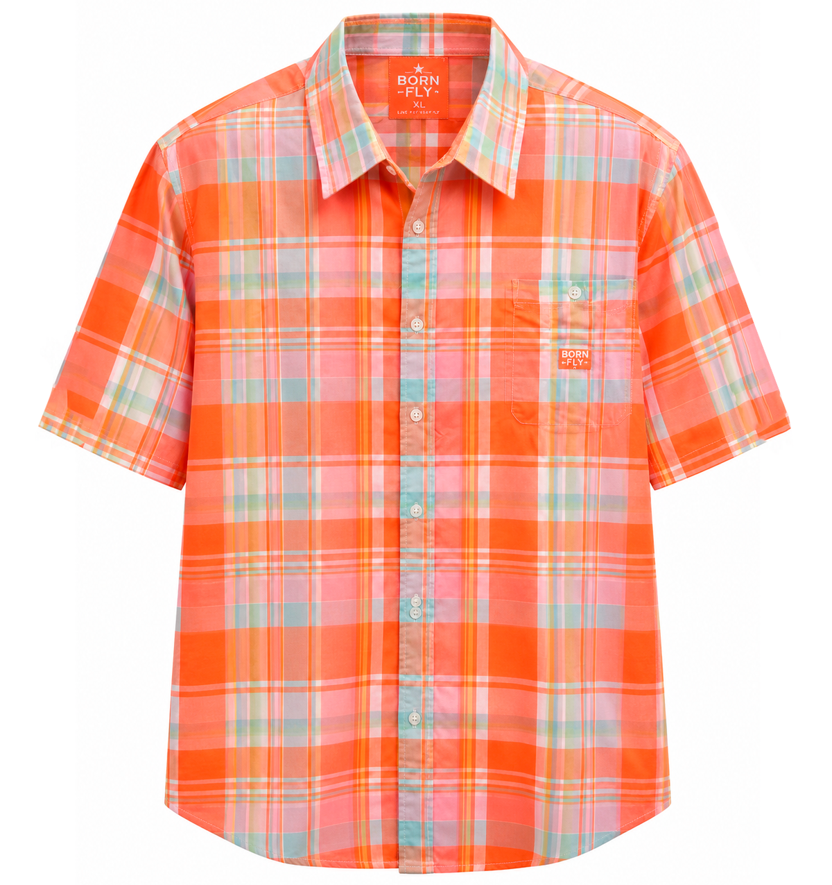 BORN FLY S/S BUTTON-DOWN SHIRT WHITE - B07W2778