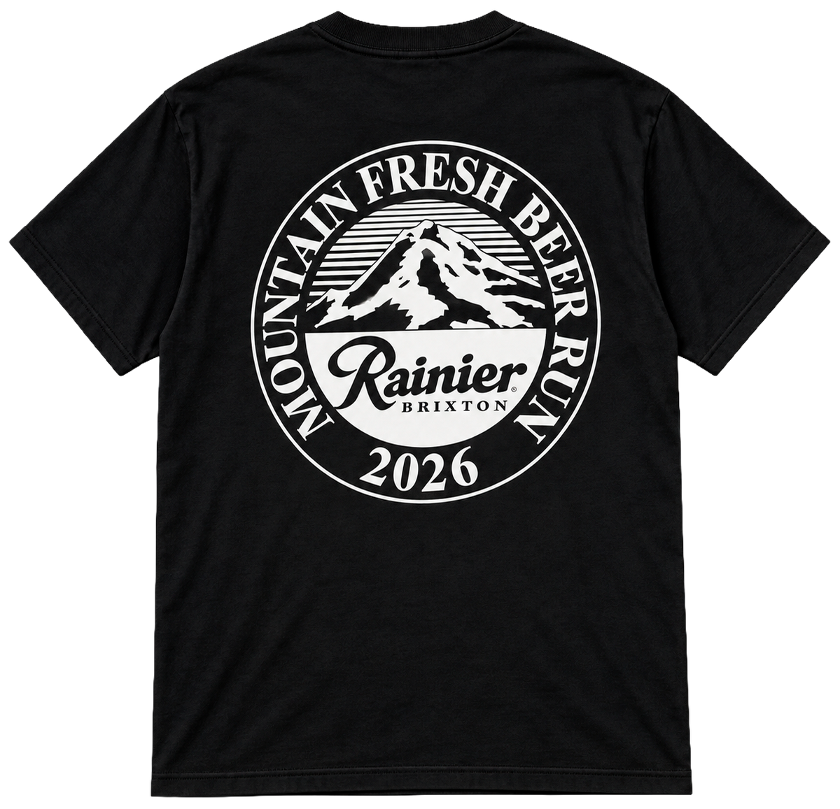 LICENSED RAINIER T-SHIRT BLACK - MOUNTAIN FRESH