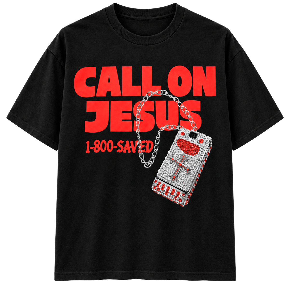 FASHION NOVA MEN'S T-SHIRT BLACK - CALL ON JESUS