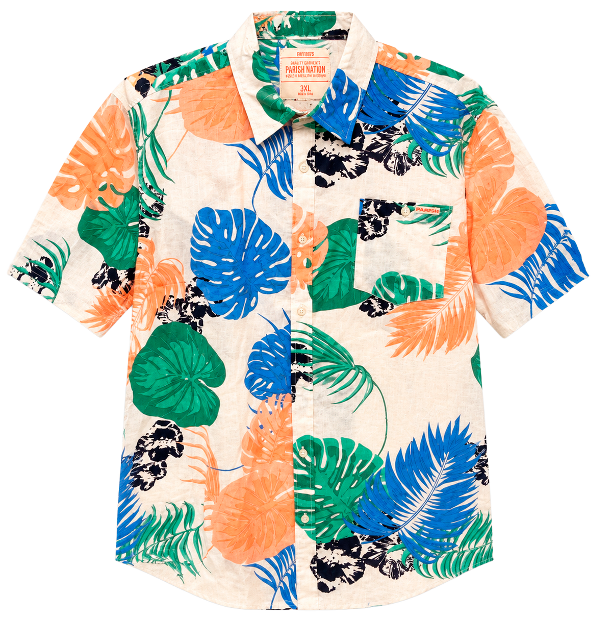 PARISH NATION S/S BUTTON-DOWN CREAM - N07W2762