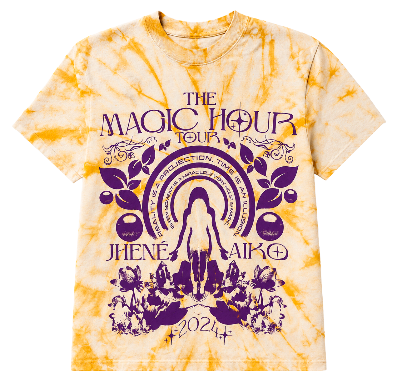 LICENSED MUSIC JHENE AIKO T-SHIRT YELLOW TIE DYE - MAGIC HOUR