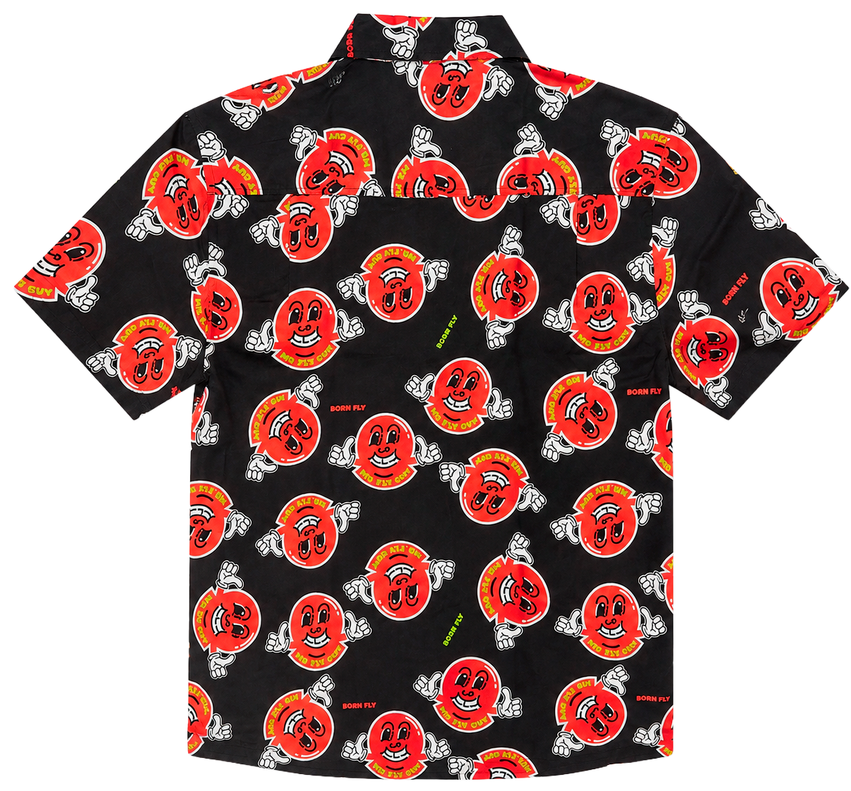 BORN FLY S/S BUTTON-DOWN SHIRT BLACK - 2405W4989