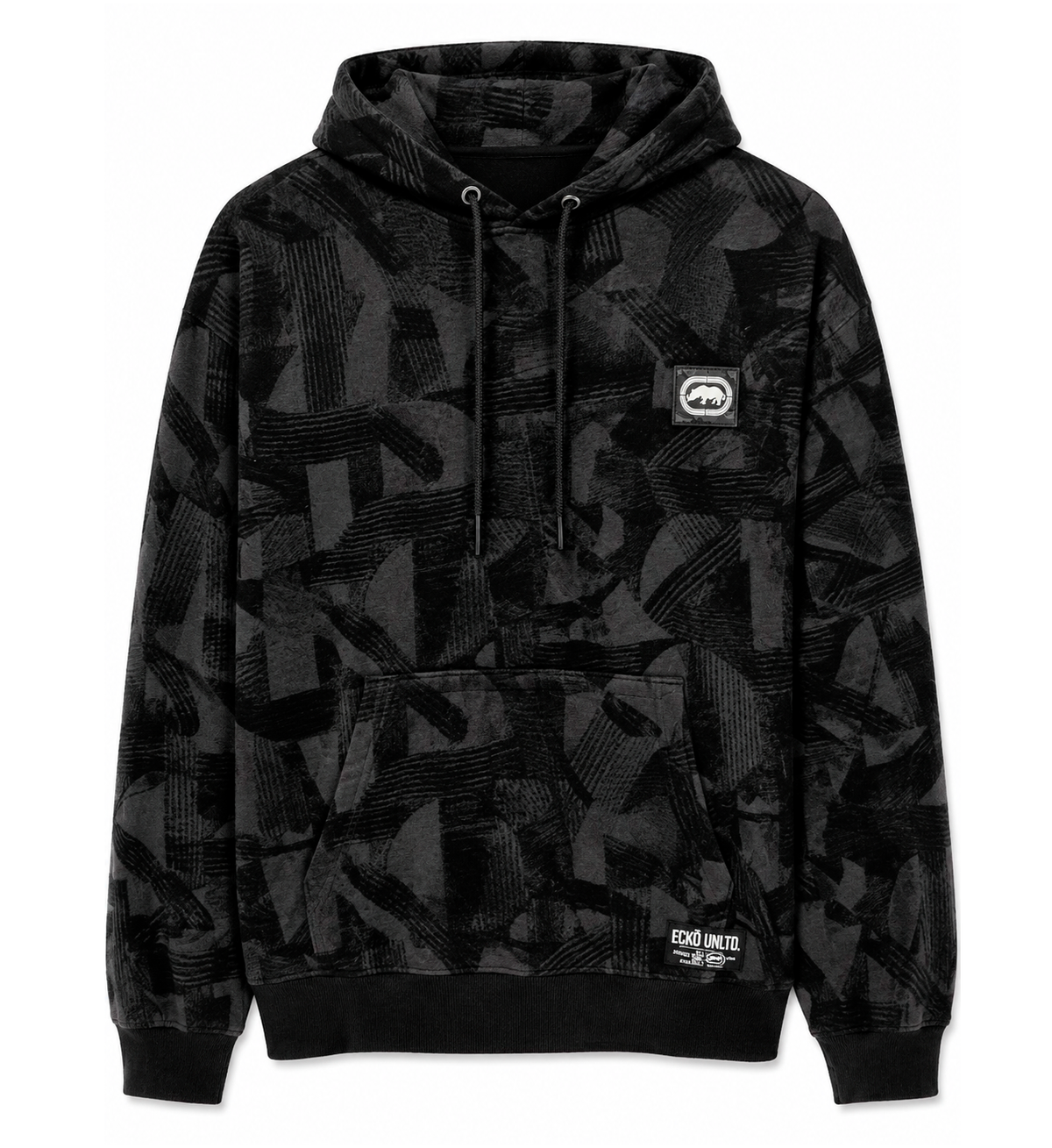 ECKO UNLTD PREMIUM FELT HOODIE BLACK - EO15H1470