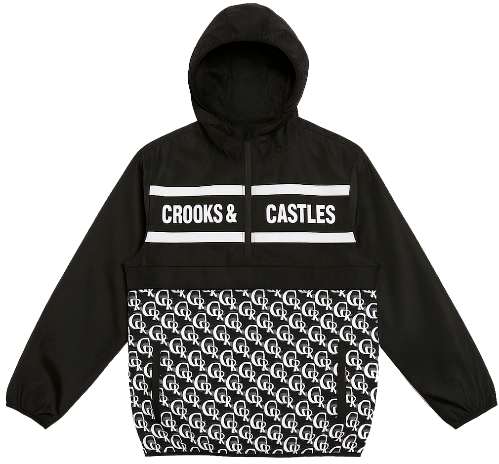 CROOKS & CASTLES ANORAK WINDBREAKER BLACK - 2AC3005