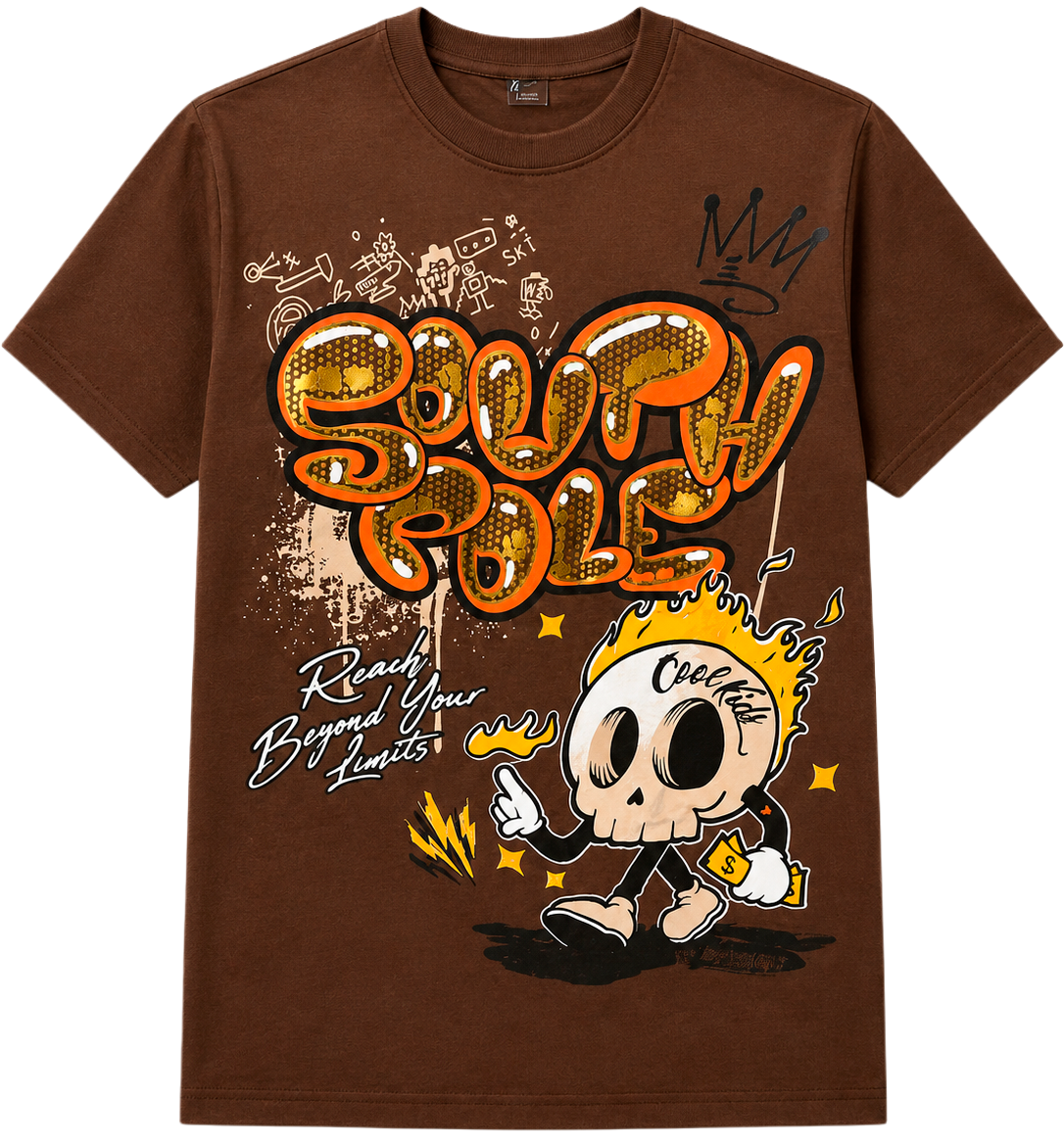 SOUTH POLE PREMIUM GRAPHIC T-SHIRT MOCHA - SM450134