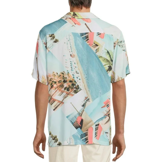 NO BOUNDARIES S/S BUTTON DOWN AQUA BEACH - NB23100073079B