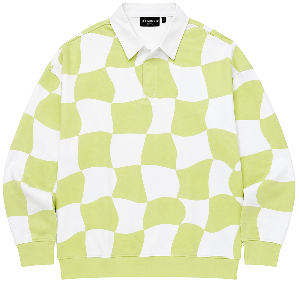 NO BOUNDARIES L/S POLO SWEATSHIRT KEYLIME - NB14100095934PB