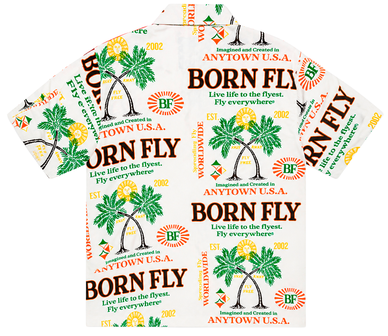 BORN FLY S/S BUTTON-DOWN SHIRT WHITE - B05W2991