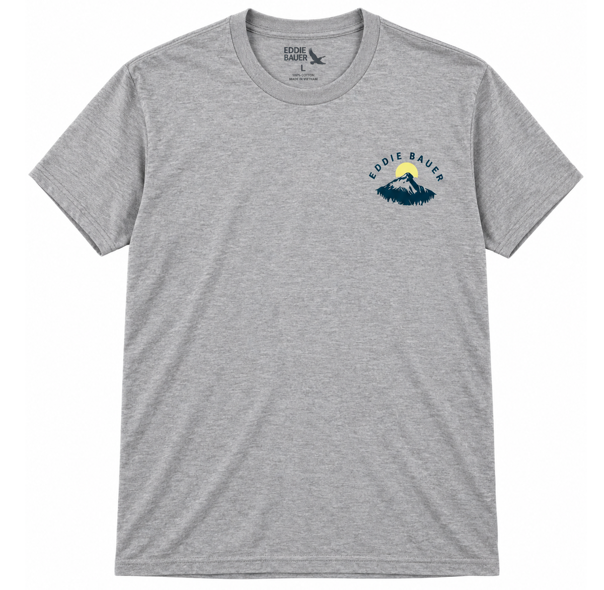 EDDIE BAUER GRAPHIC T-SHIRT GREY - MOUNTAIN LOGO
