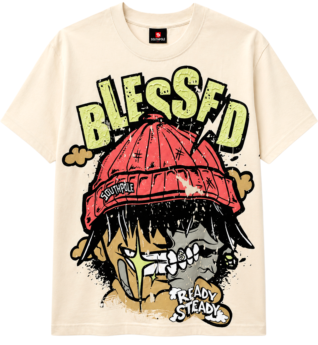 SOUTH POLE PREMIUM GRAPHIC T-SHIRT CREAM - SM450151
