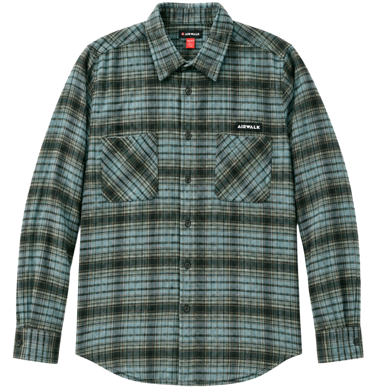 AIRWALK L/S B/D FLANNEL SKY BLUE PLAID - AWM0211USW