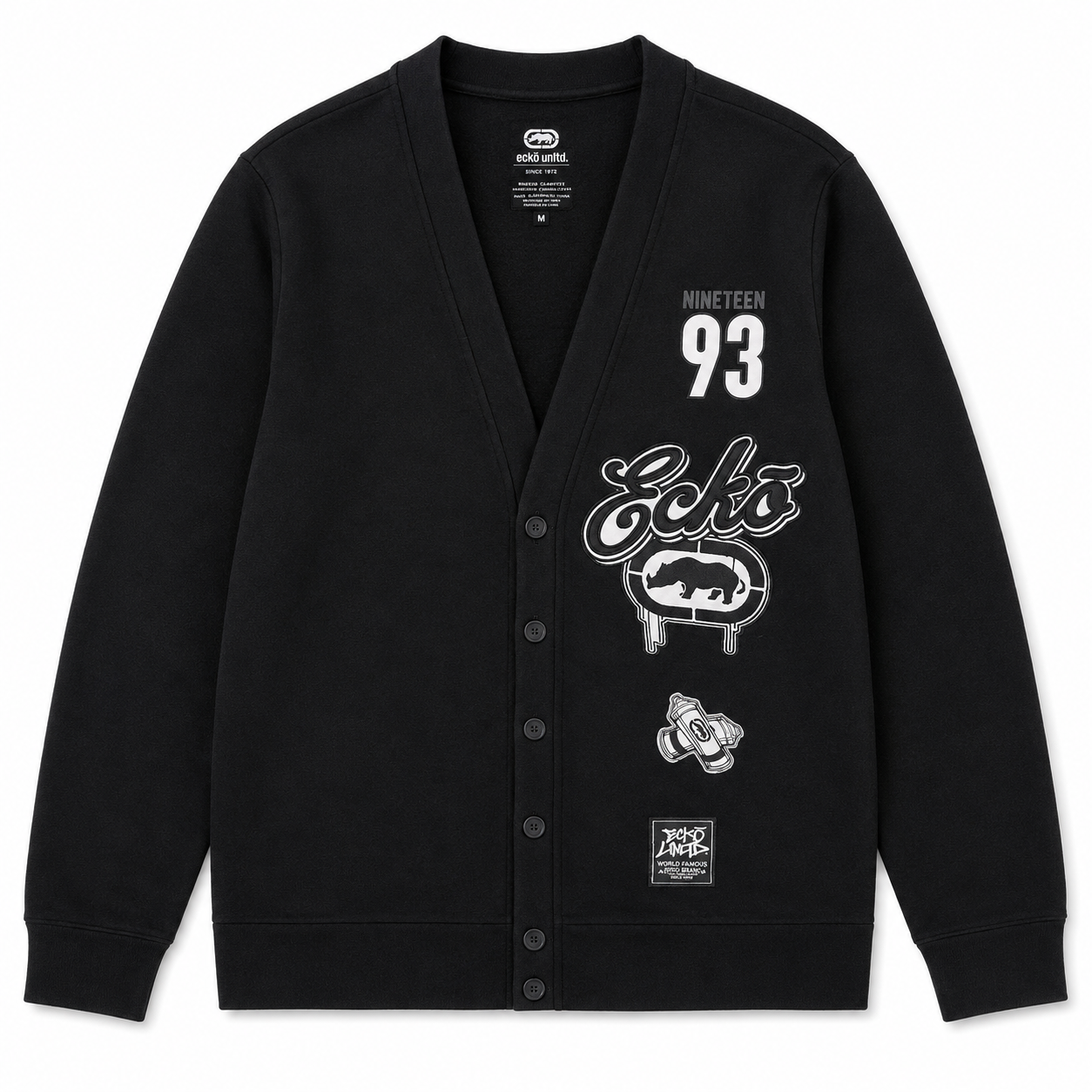 ECKO UNLTD PREMIUM CARDIGAN BLACK - EO15L432
