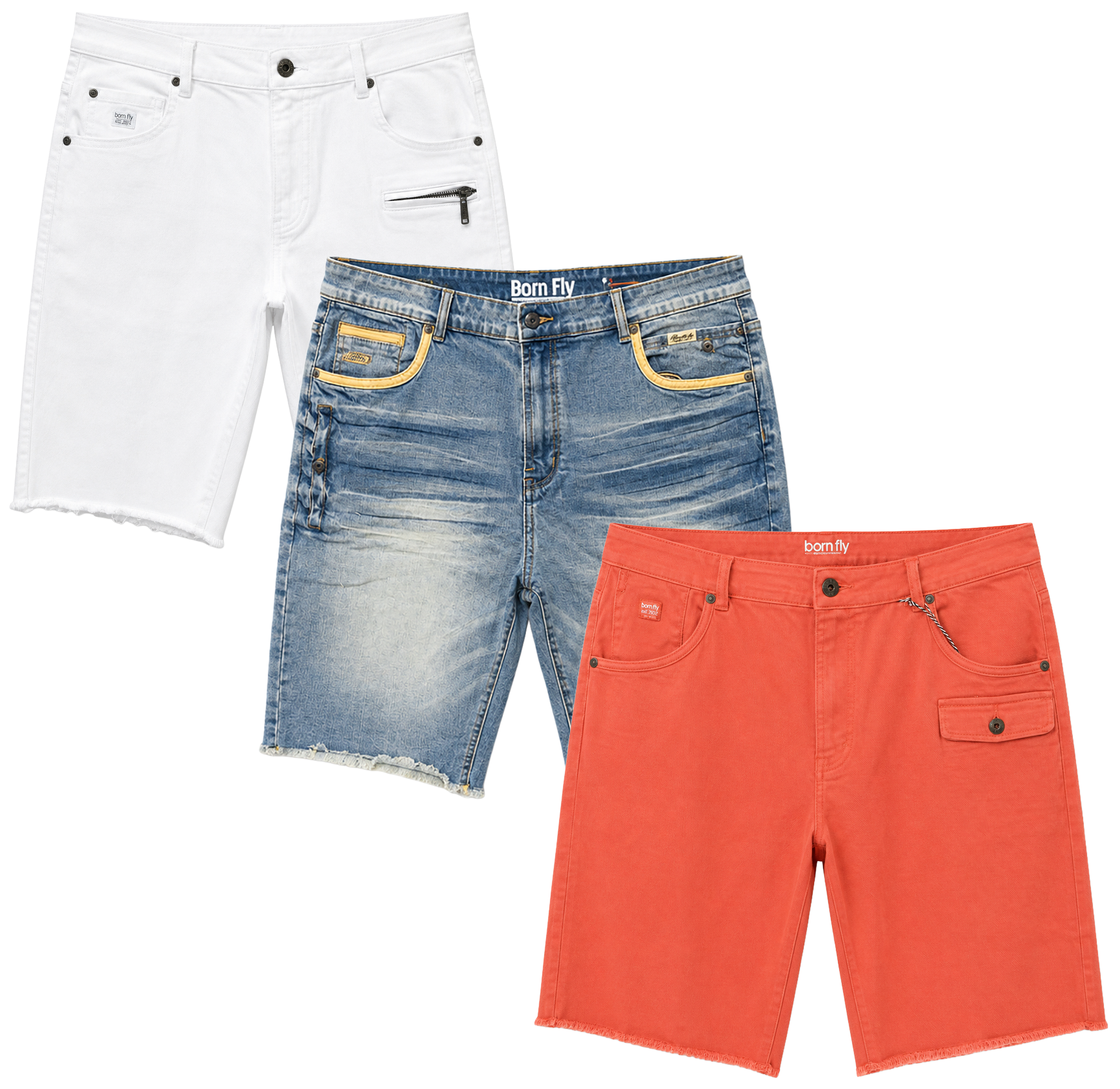 BORN FLY ASSORTED DENIM SHORTS ASST - BFDNMSHT26
