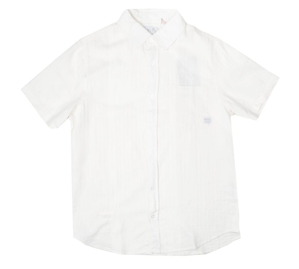 BORN FLY S/S BUTTON DOWN WHITE - 2305W4735