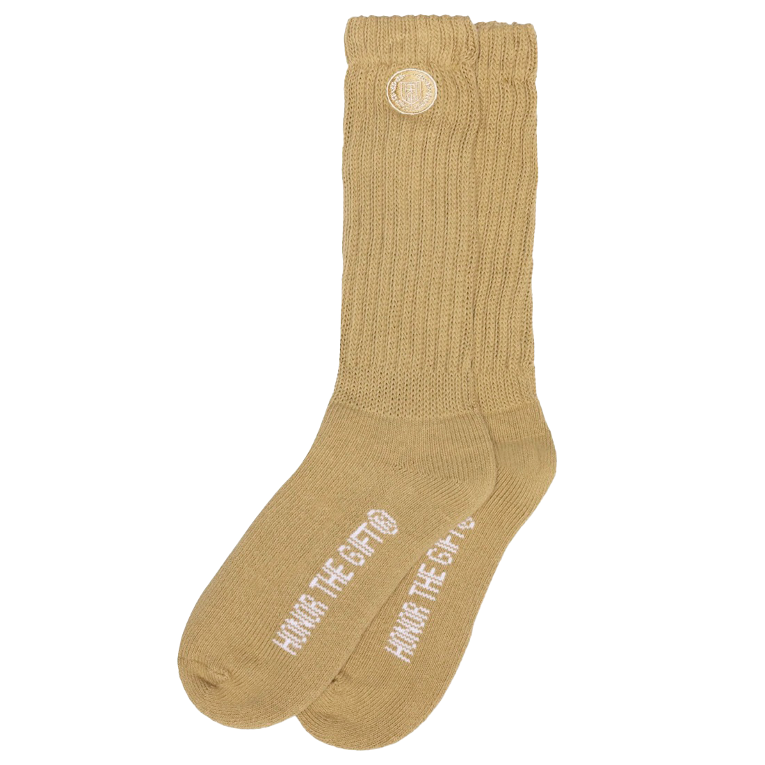 HONOR THE GIFT LOOSE KNIT SOCKS MUSTARD - HTG220381