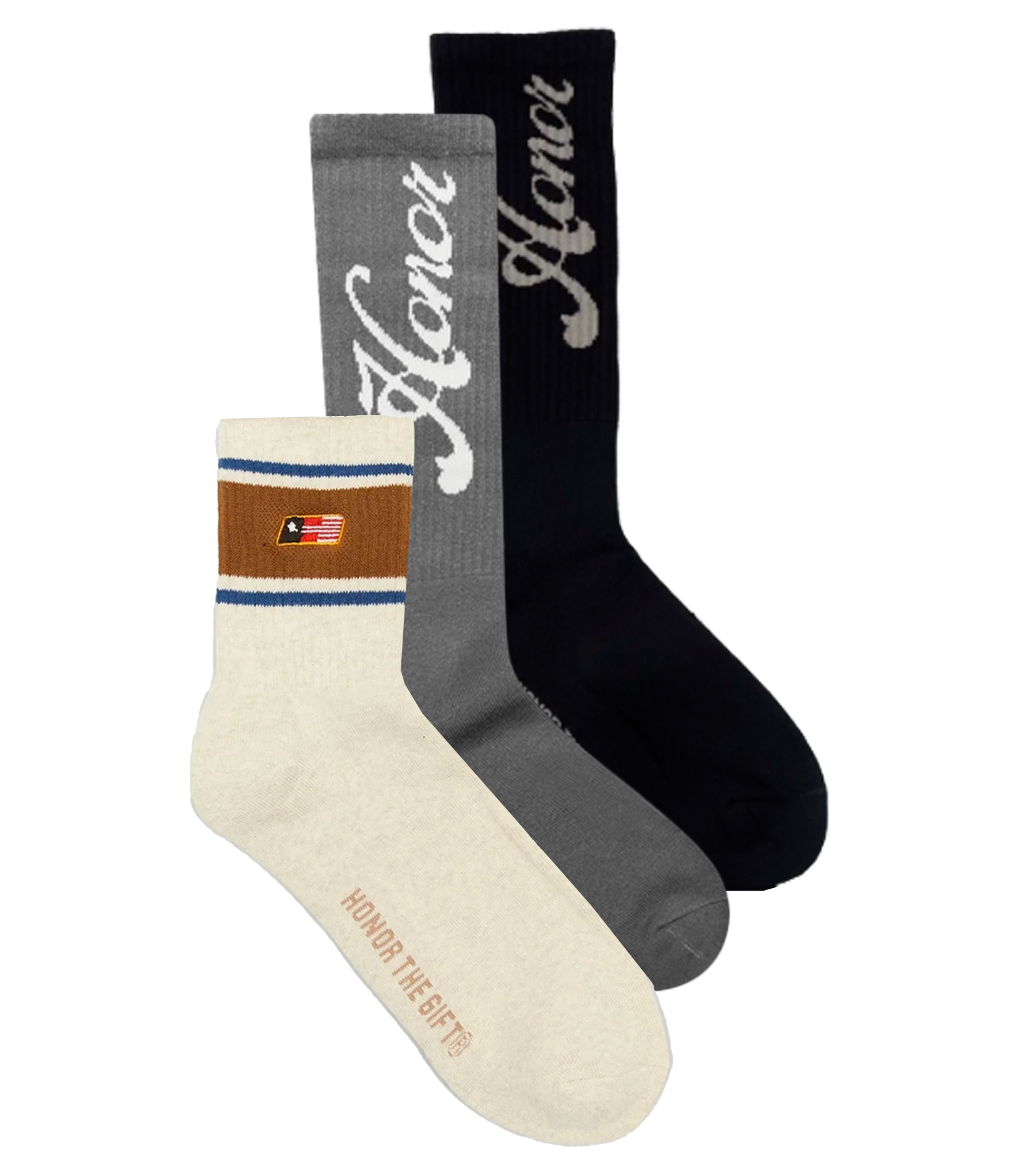 HONOR THE GIFT ASSORTED RIBBED SOCKS ASST - HTGSCK0625