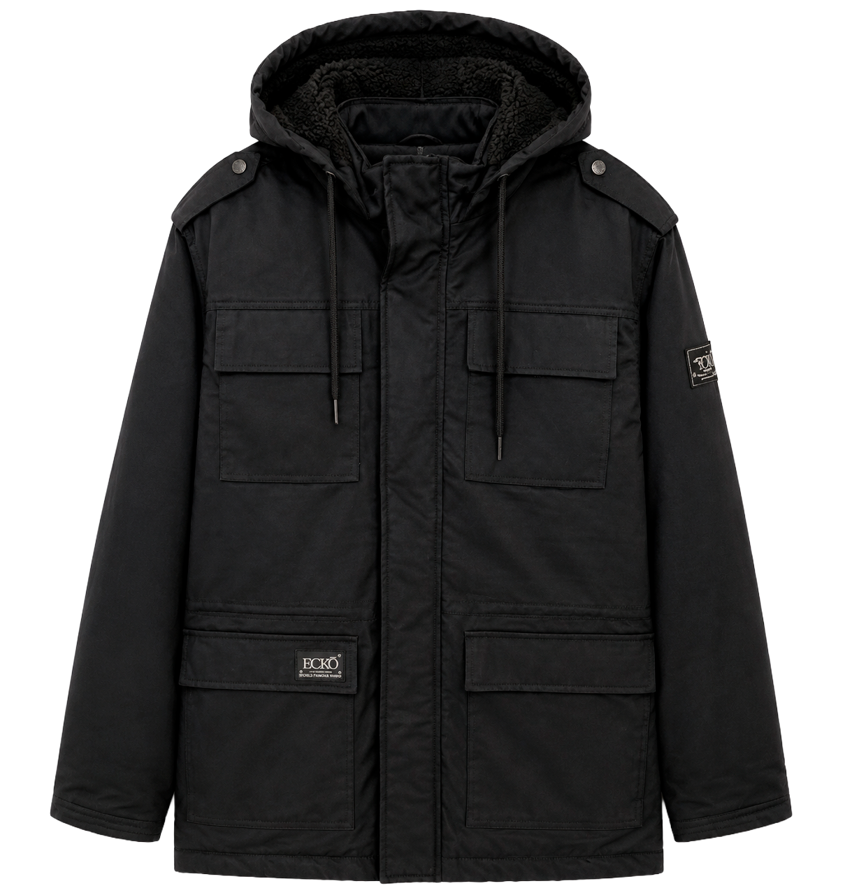 MARC ECKO SHERPA HOODIE JACKET BLACK - MK8J0086