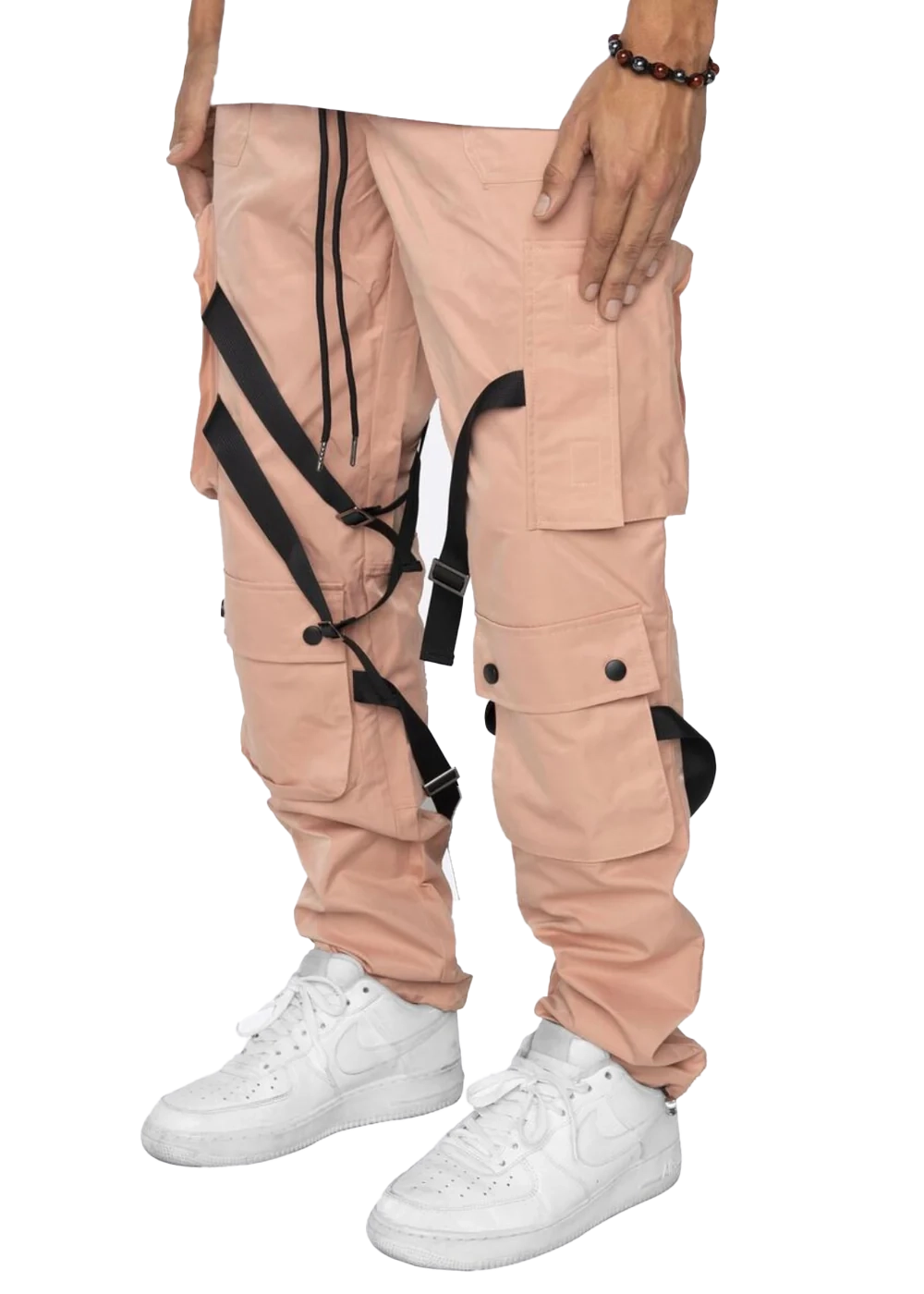 EPTM STRAP CARGO TRACK PANTS PINK - EPTM006